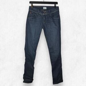 Hudson Women's 27 Dark Wash Straight-leg Jeans Low Cut 2 Buttons